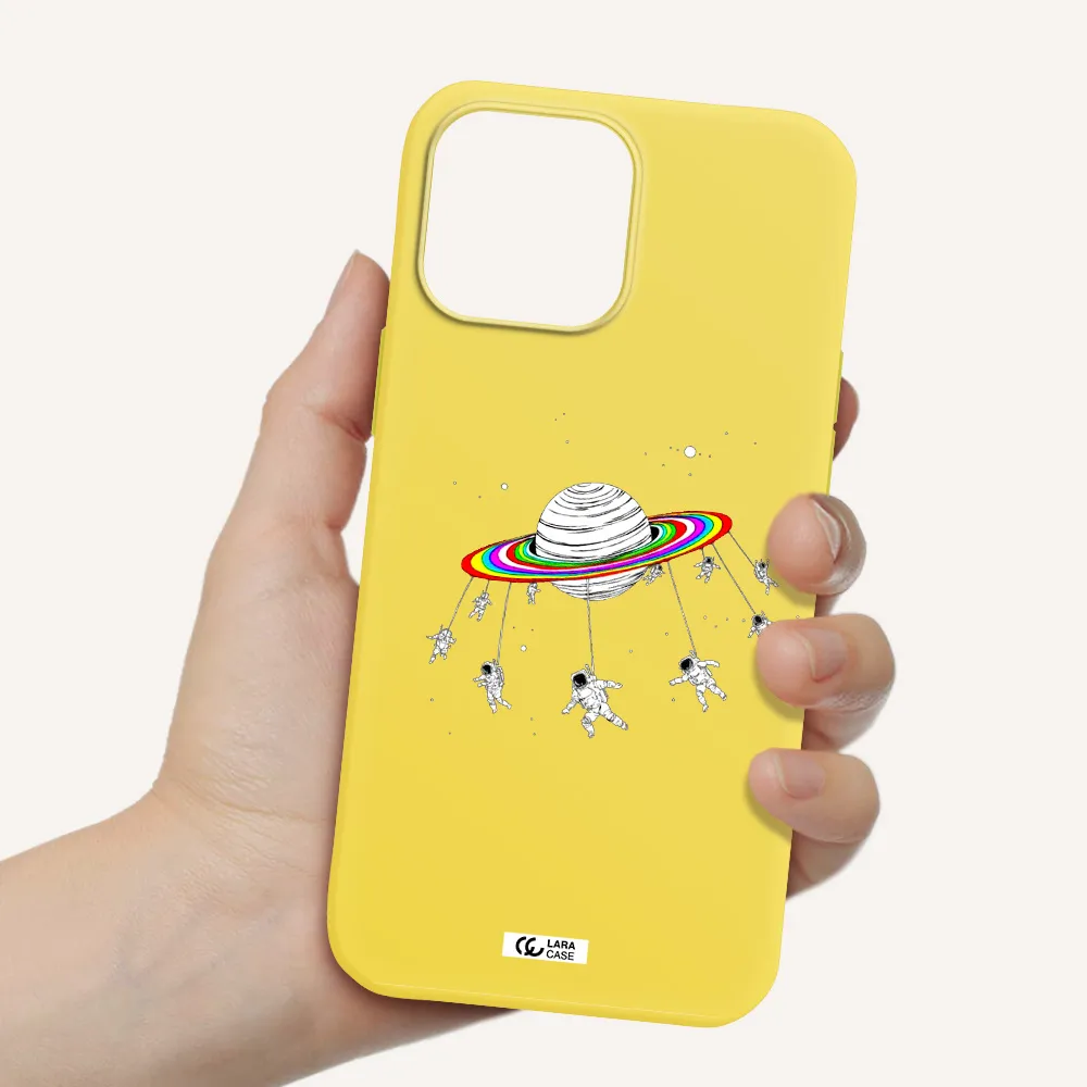 Pluto Rainbow Apple iPhone 13 Pro Max Silicone canary yellow Case