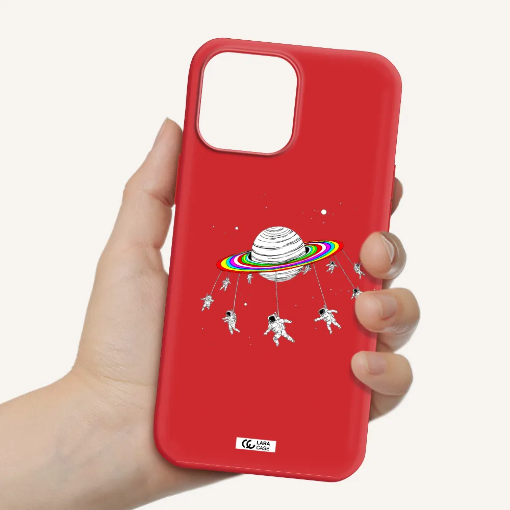 Pluto Rainbow Apple iPhone 13 Pro Max Silicone Imperial Red Case