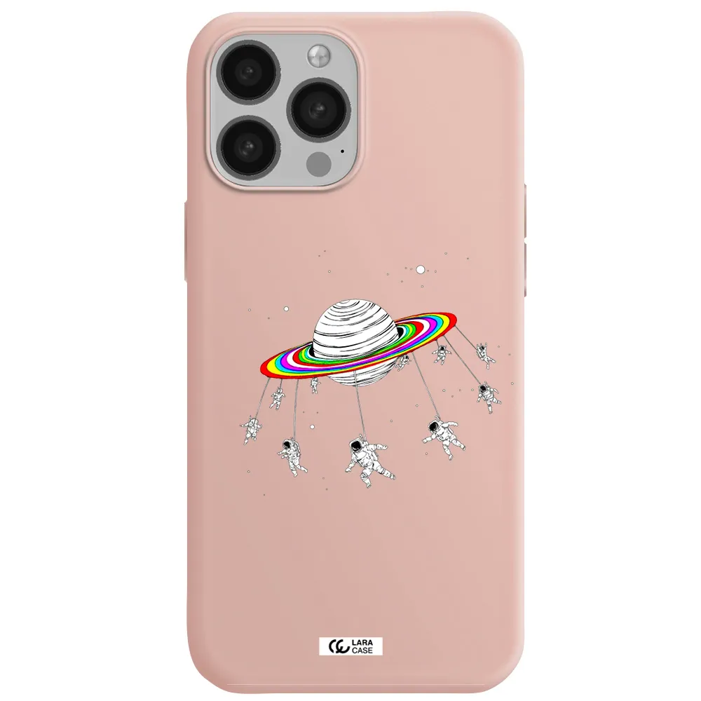 Pluto Rainbow Apple iPhone 13 Pro Max Silicone pastel pink Case