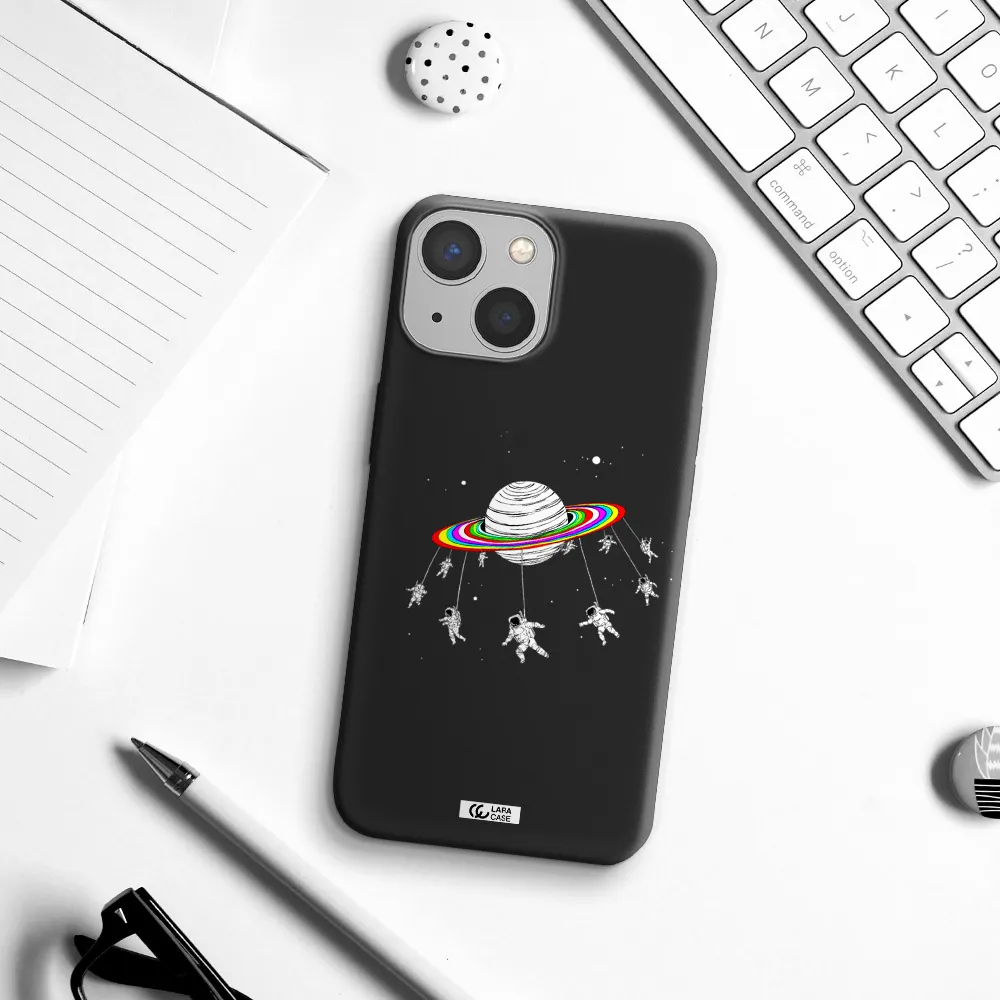Pluto Rainbow Apple iPhone 13 Silicone black Case