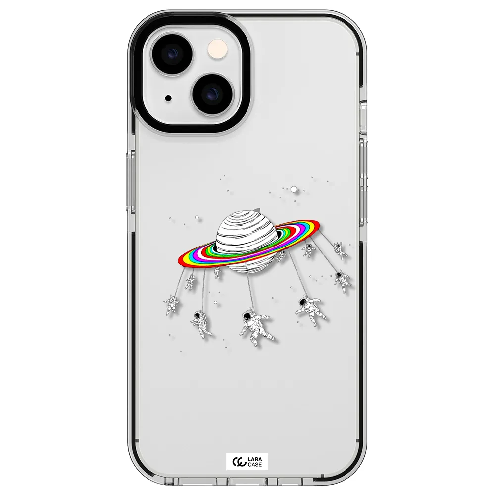 Pluto Rainbow Apple iPhone 14 impact black border Case