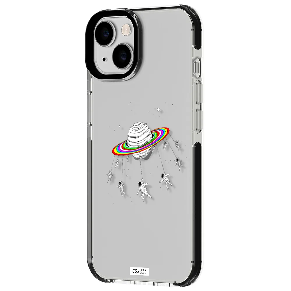 Pluto Rainbow Apple iPhone 14 impact black border Case