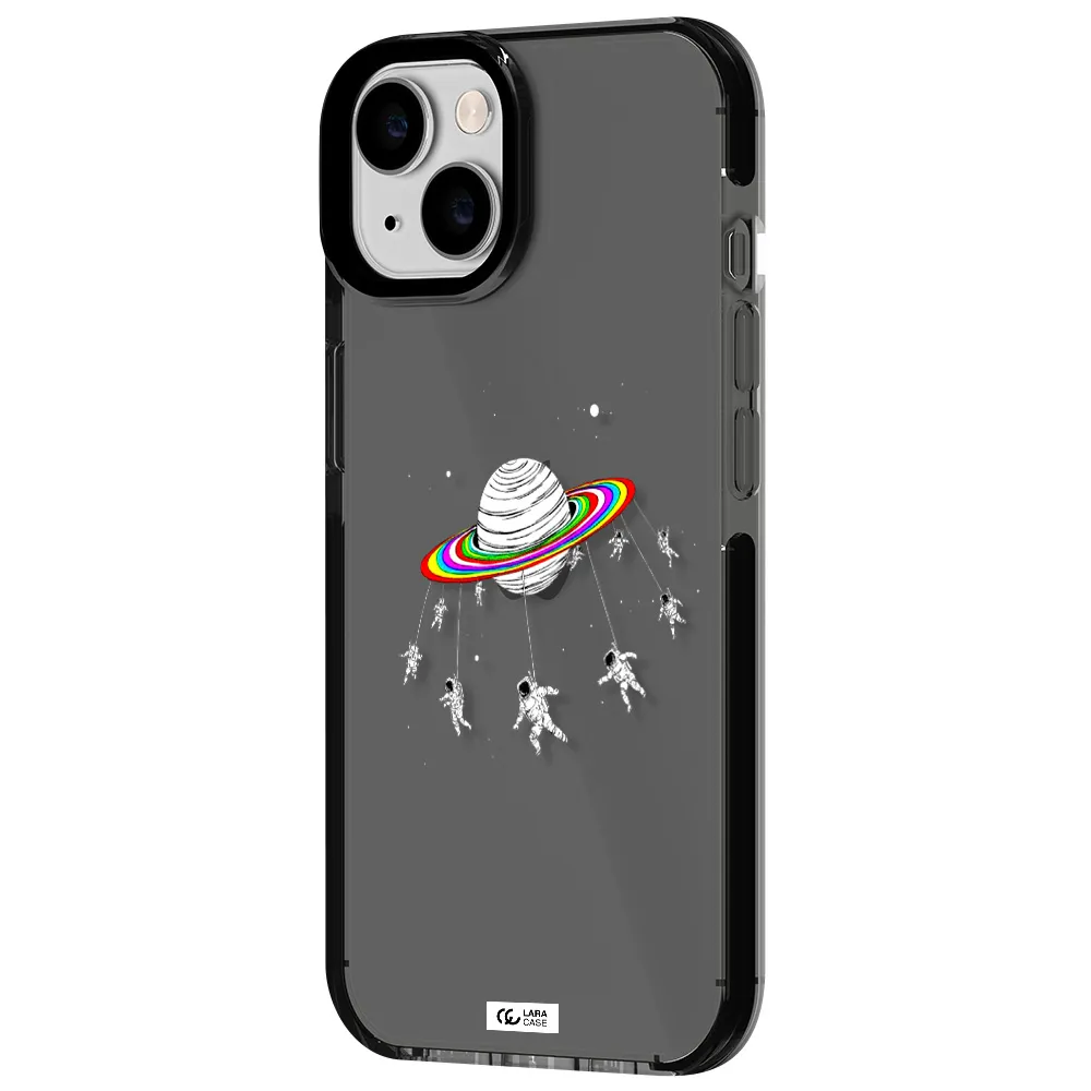 Pluto Rainbow Apple iPhone 14 impact Smoke Black Case