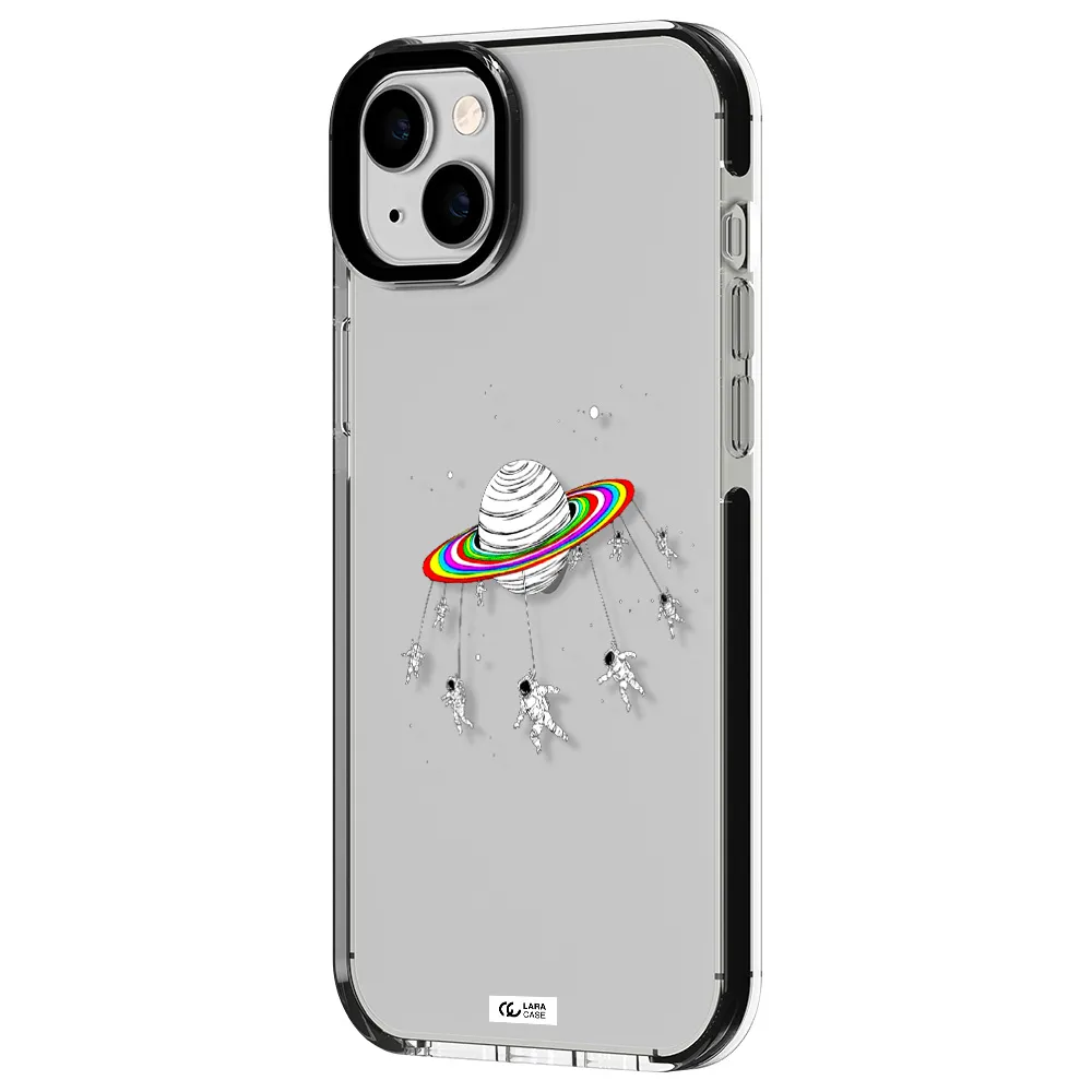 Pluto Rainbow Apple iPhone 14 plus impact black border Case