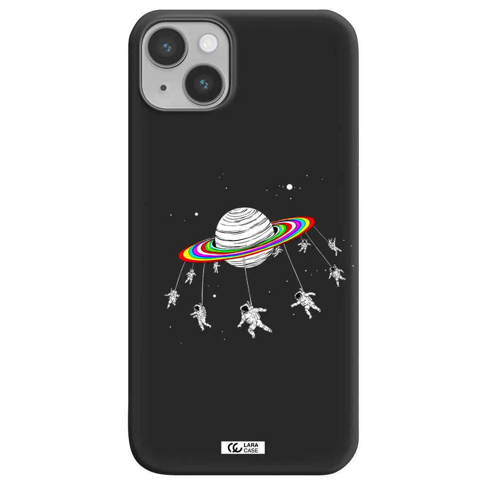Pluto Rainbow Apple iPhone 14 plus Silicone black Case