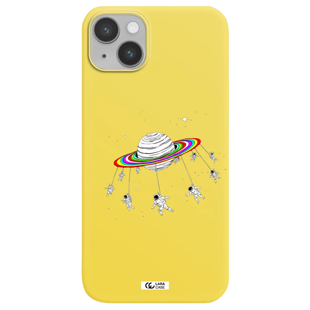Pluto Rainbow Apple iPhone 14 plus Silicone canary yellow Case
