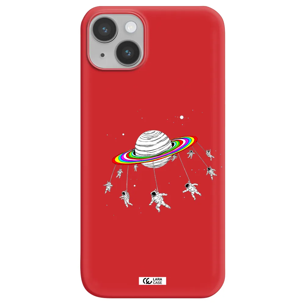Pluto Rainbow Apple iPhone 14 plus Silicone Imperial Red Case