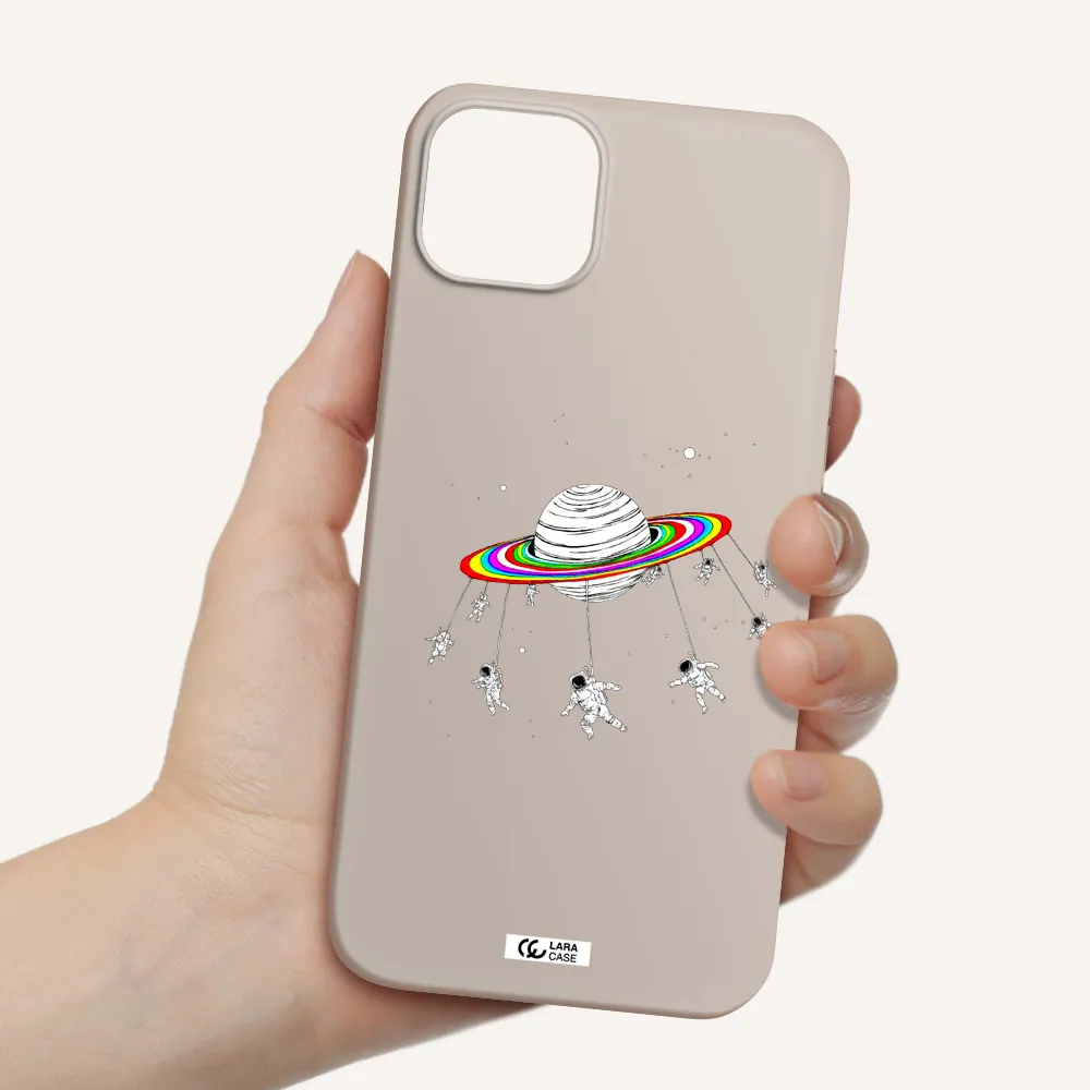 Pluto Rainbow Apple iPhone 14 plus Silicone Stone Case