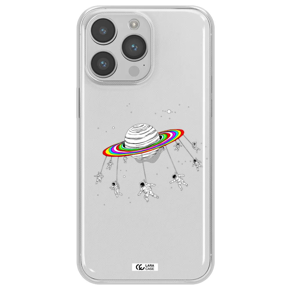 Pluto Rainbow Apple iPhone 14 pro Clear TPU Case