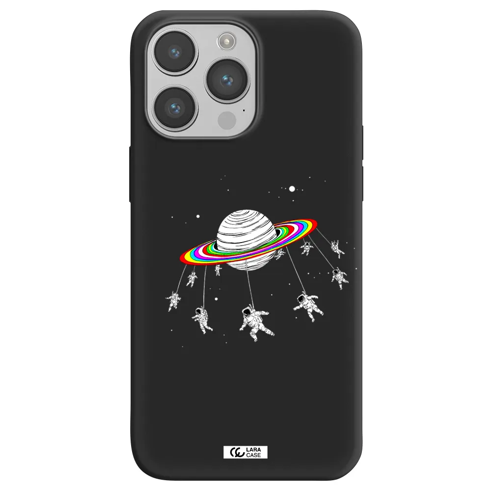 Pluto Rainbow Apple iPhone 14 pro max Silicone black Case