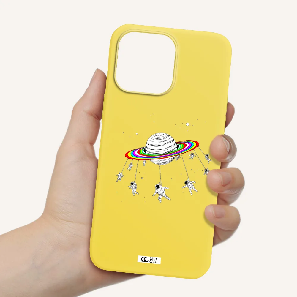 Pluto Rainbow Apple iPhone 14 pro max Silicone canary yellow Case