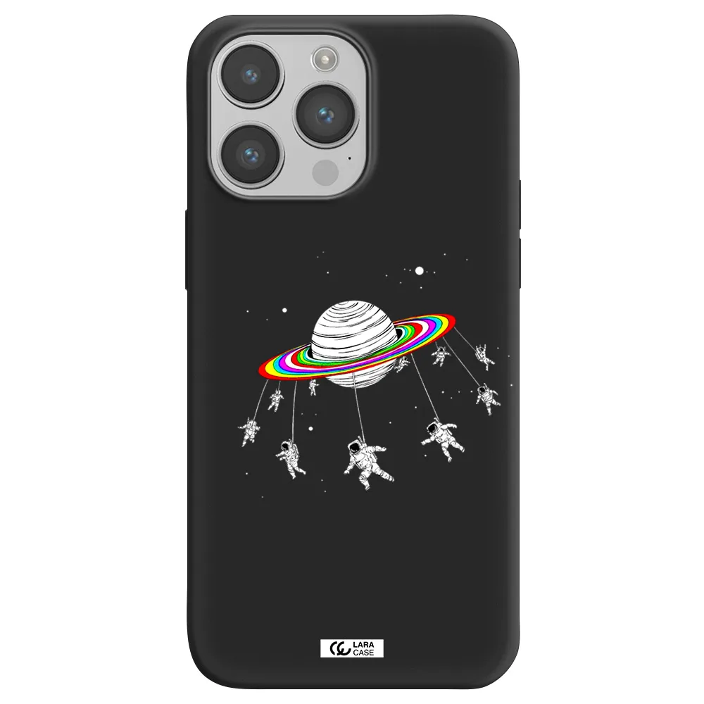 Pluto Rainbow Apple iPhone 14 pro Silicone black Case