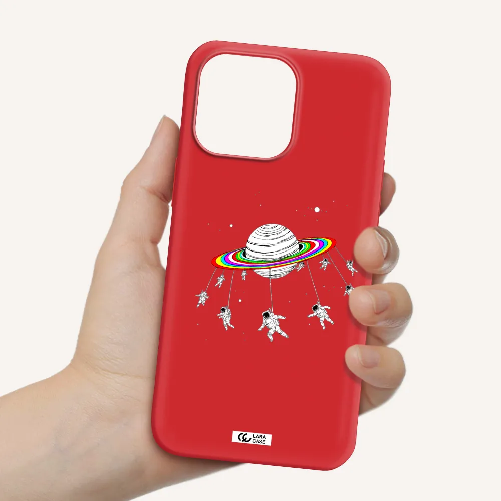 Pluto Rainbow Apple iPhone 14 pro Silicone Imperial Red Case