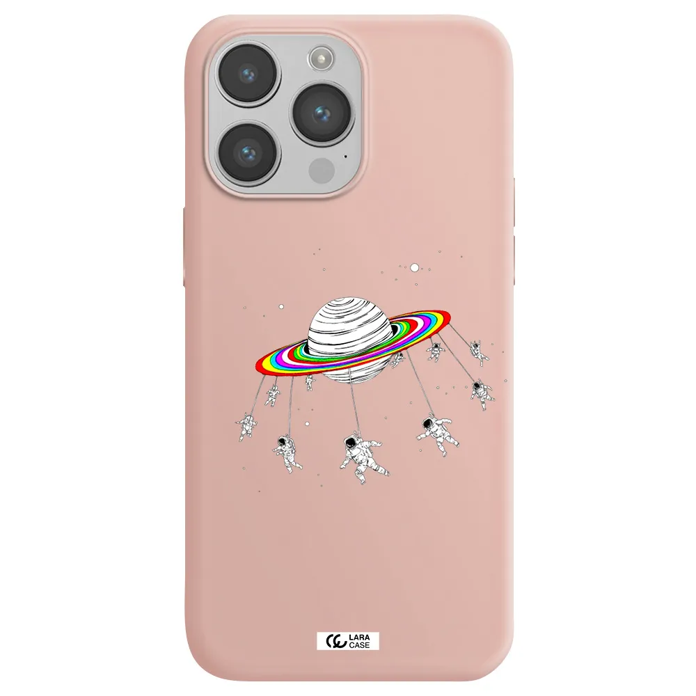 Pluto Rainbow Apple iPhone 14 pro Silicone pastel pink Case