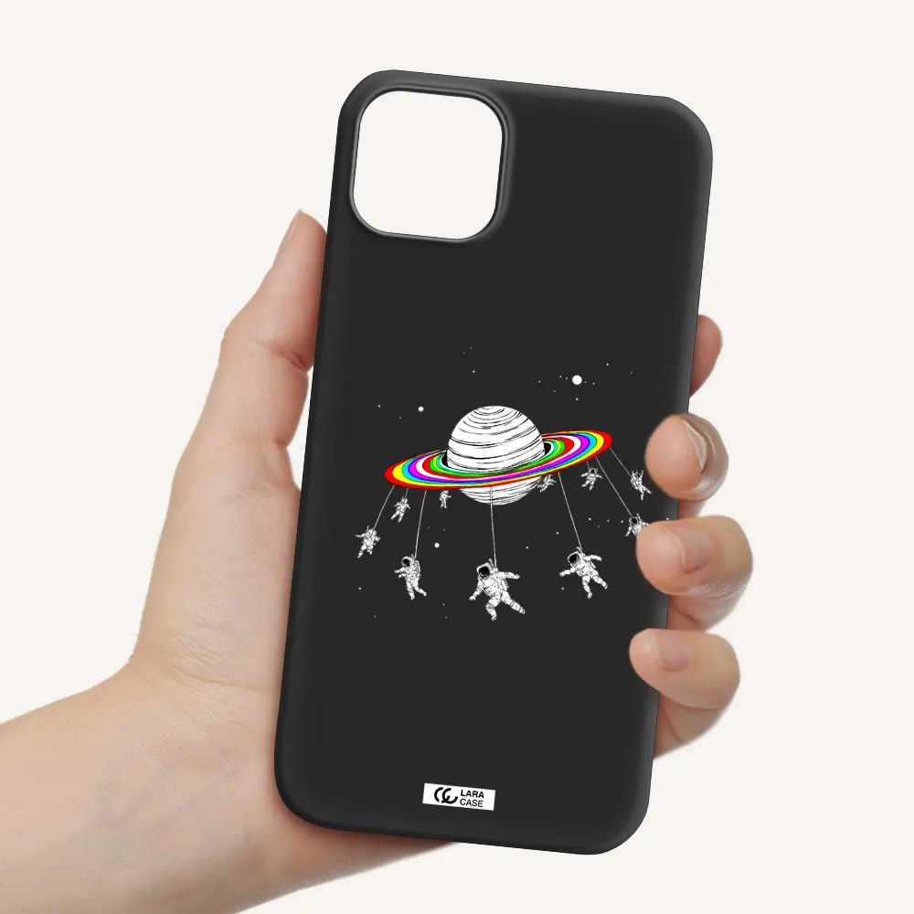 Pluto Rainbow Apple iPhone 14 Silicone black Case
