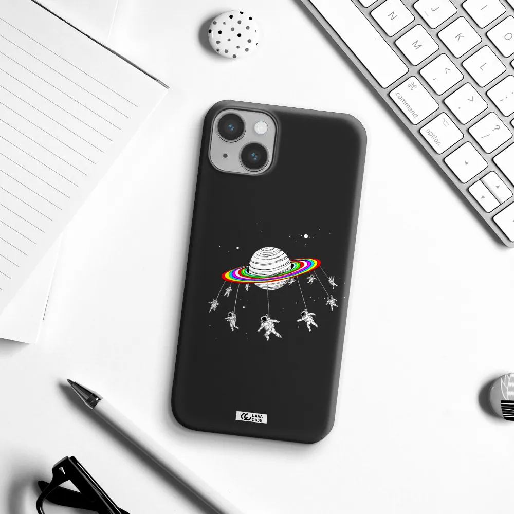 Pluto Rainbow Apple iPhone 14 Silicone black Case