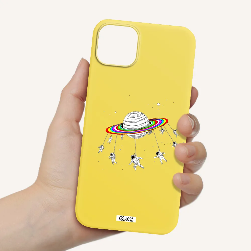 Pluto Rainbow Apple iPhone 14 Silicone canary yellow Case