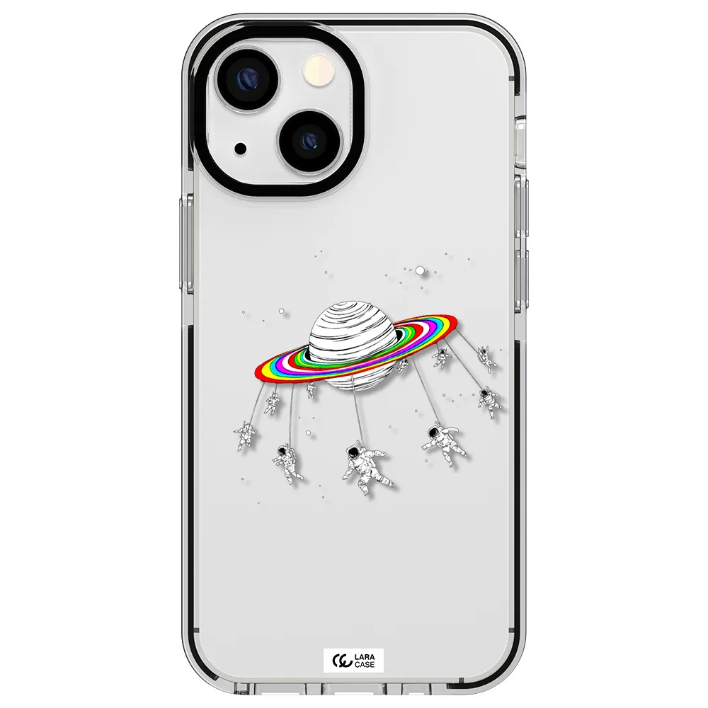 Pluto Rainbow Apple iPhone 15 impact black border Case
