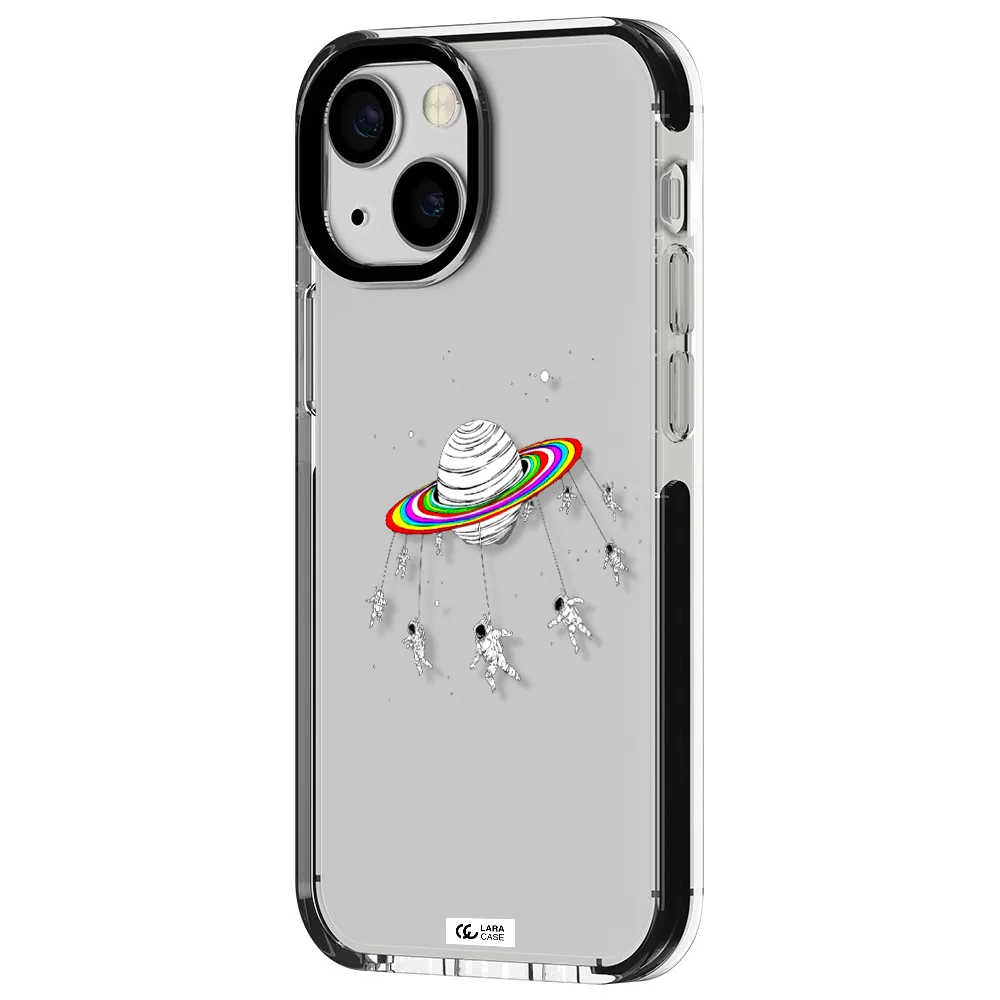 Pluto Rainbow Apple iPhone 15 impact black border Case