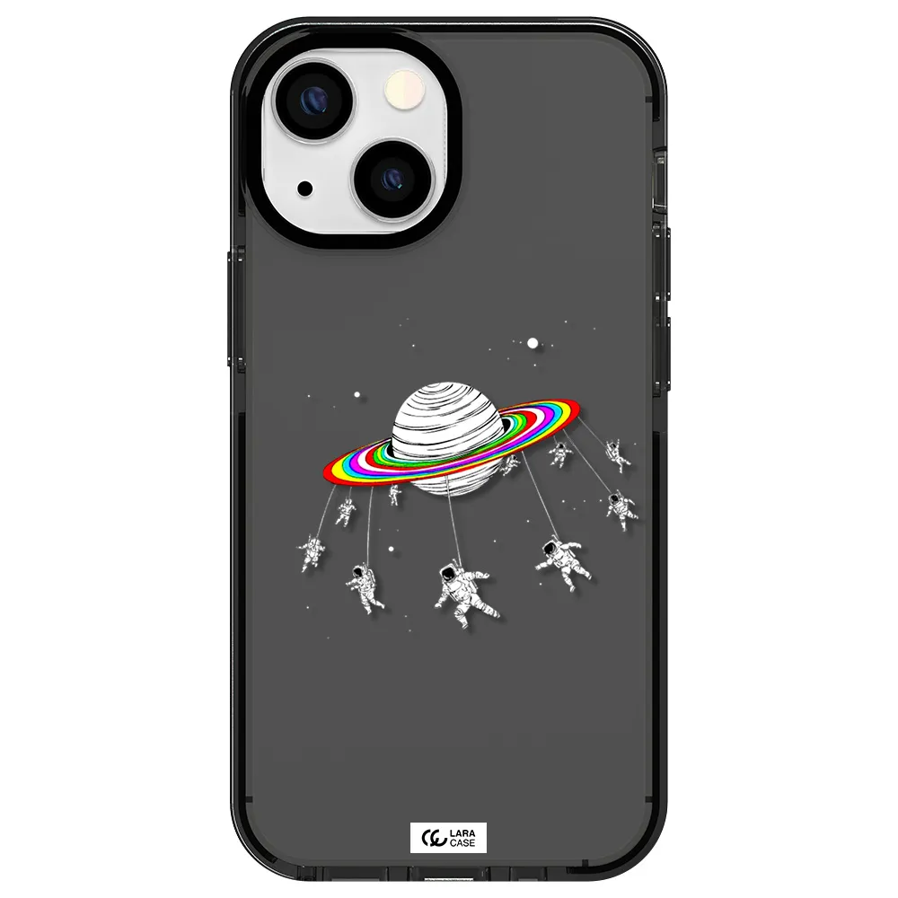Pluto Rainbow Apple iPhone 15 impact Smoke Black Case