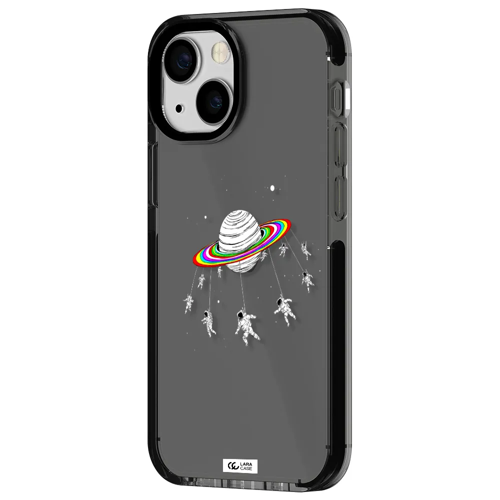 Pluto Rainbow Apple iPhone 15 impact Smoke Black Case
