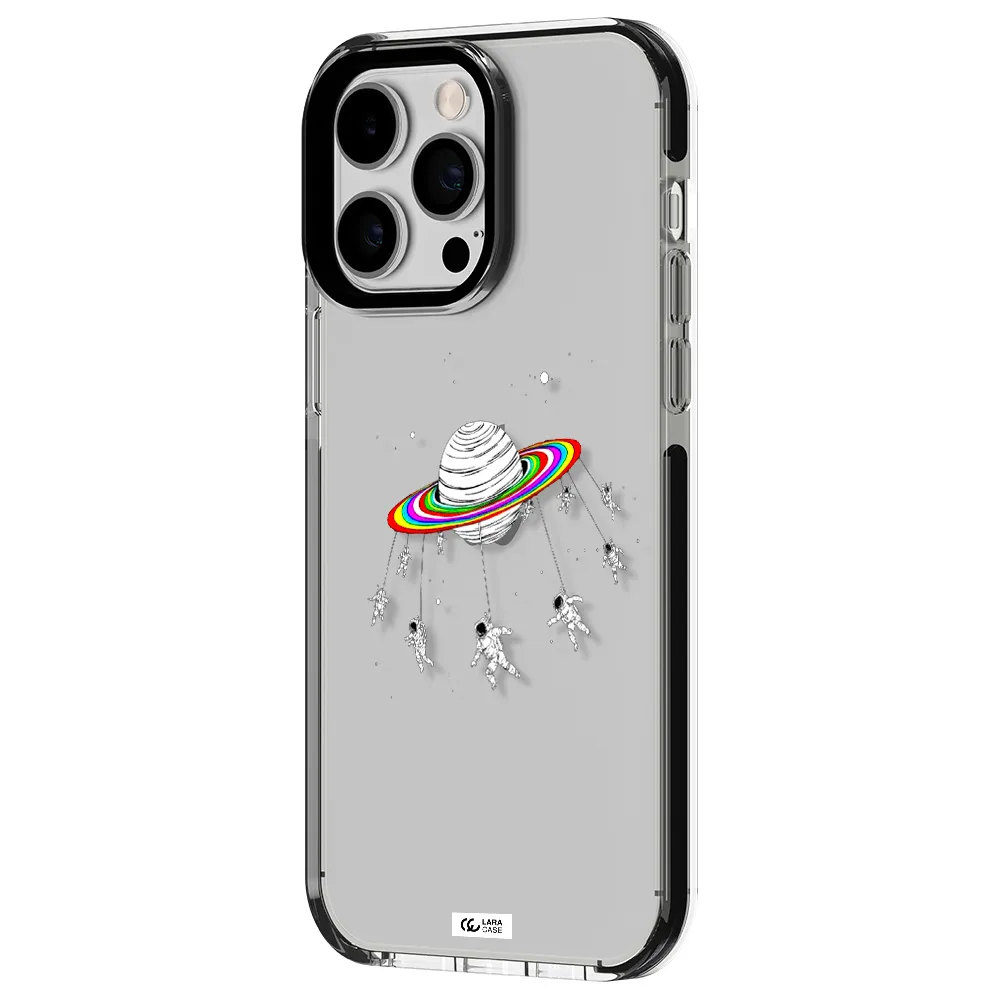 Pluto Rainbow Apple iPhone 15 Pro Max impact black border Case