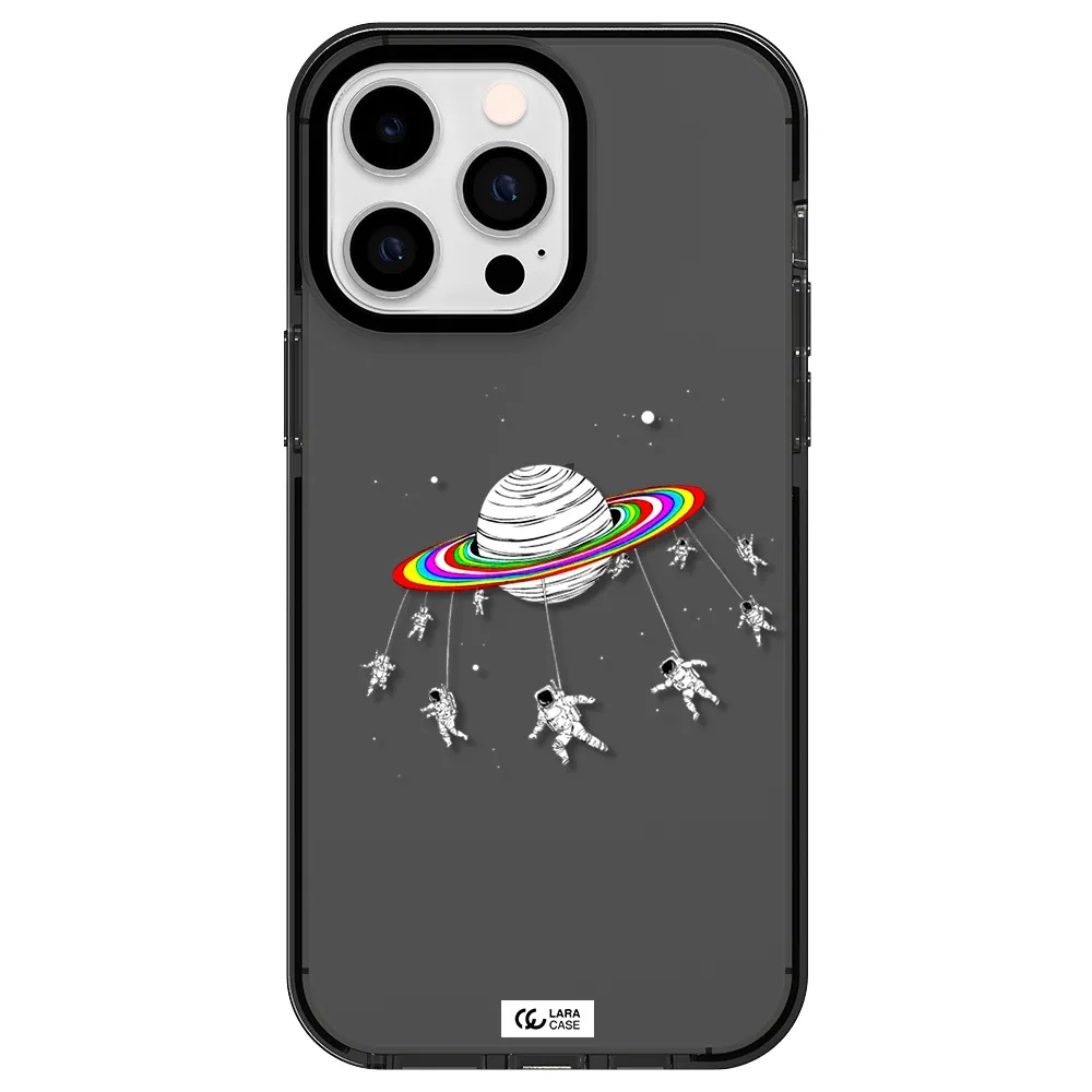 Pluto Rainbow Apple iPhone 15 Pro Max impact Smoke Black Case