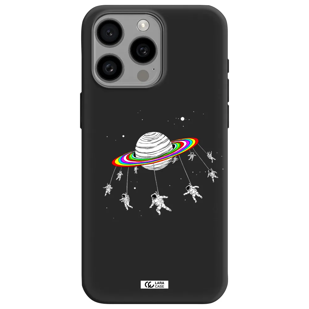 Pluto Rainbow Apple Iphone 15 Pro max Silicone black Case