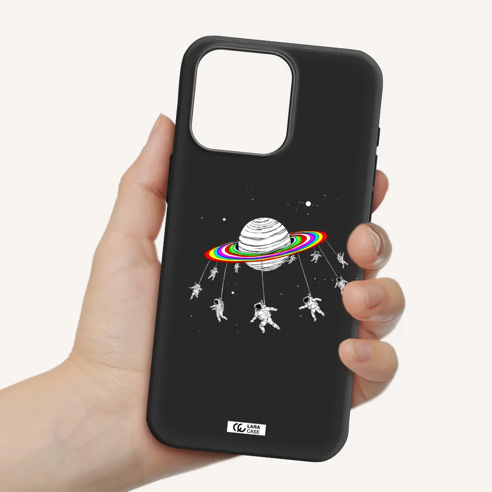Pluto Rainbow Apple Iphone 15 Pro max Silicone black Case