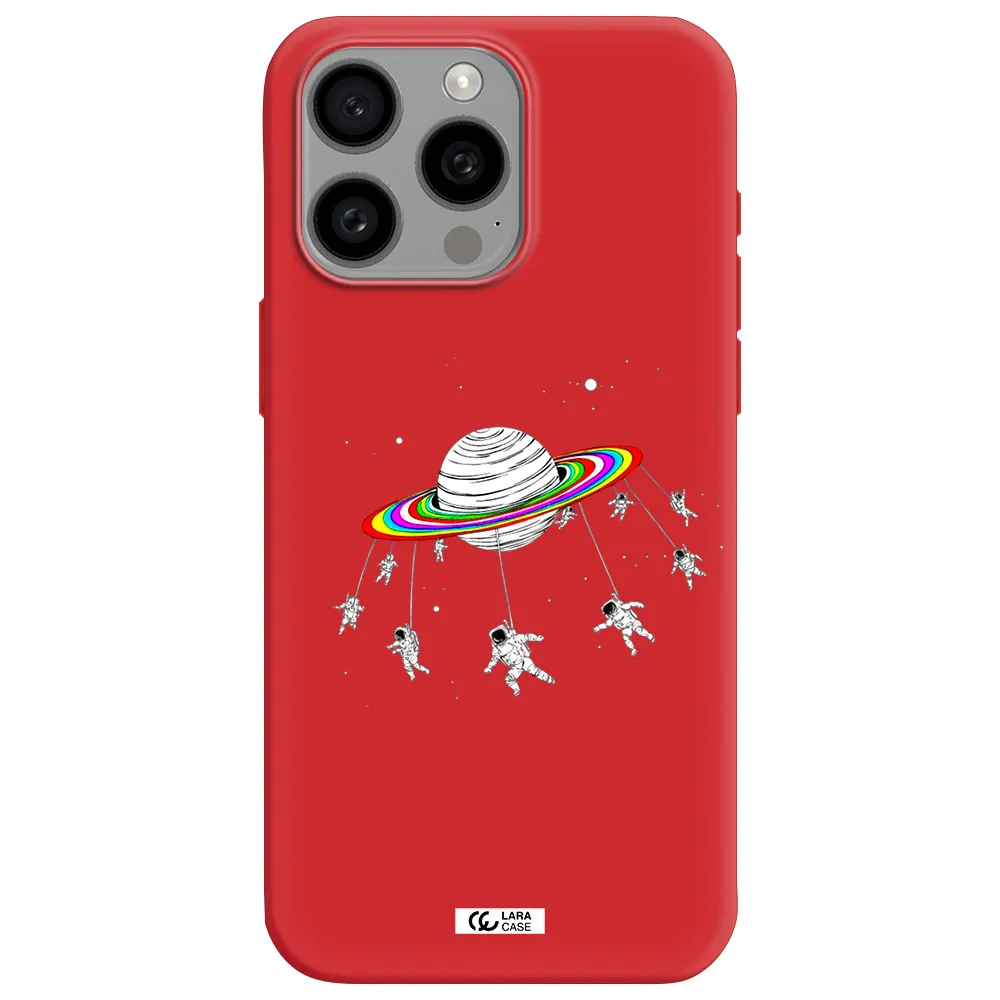 Pluto Rainbow Apple Iphone 15 Pro Max Silicone Imperial Red Case