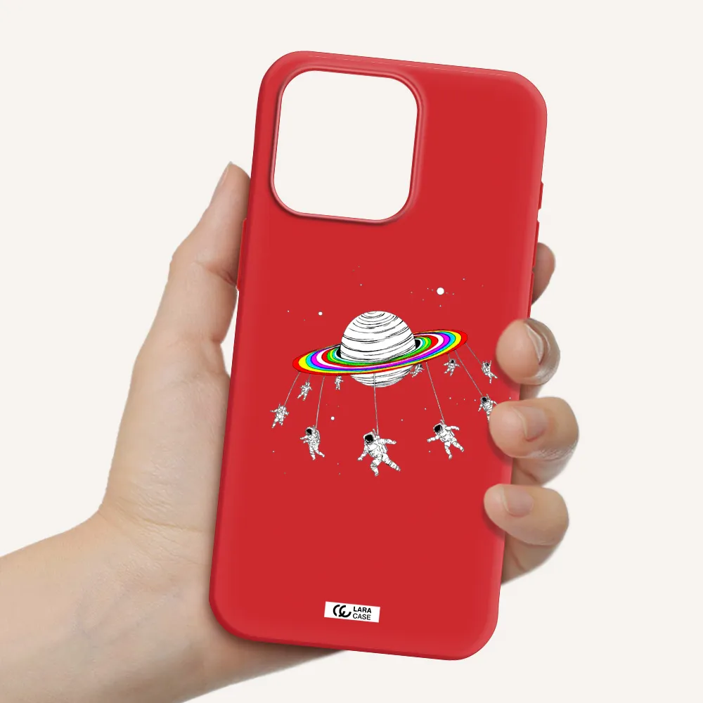 Pluto Rainbow Apple Iphone 15 Pro Max Silicone Imperial Red Case