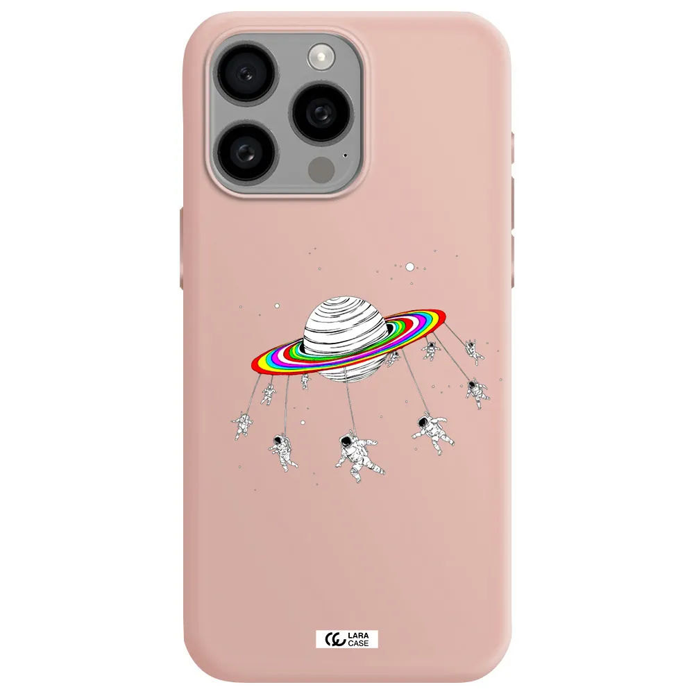 Pluto Rainbow Apple Iphone 15 Pro max Silicone pastel pink Case