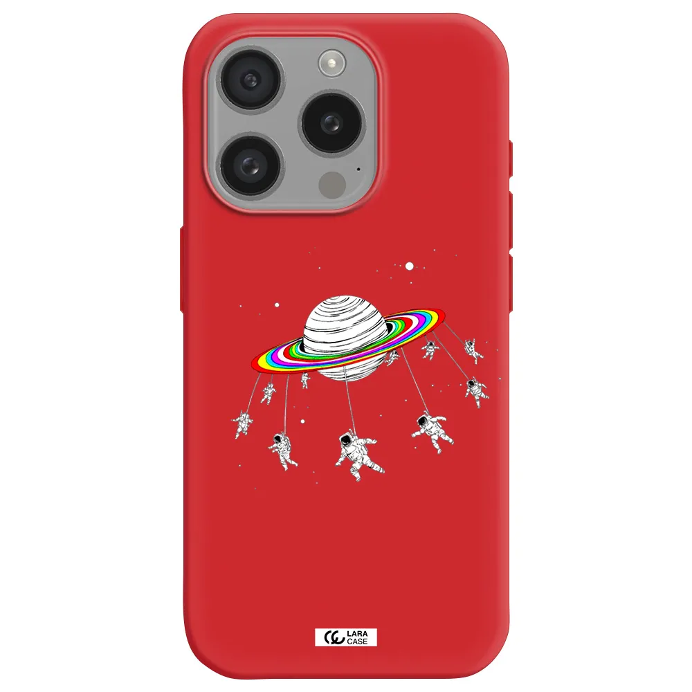 Pluto Rainbow Apple Iphone 15 Pro Silicone Imperial Red Case
