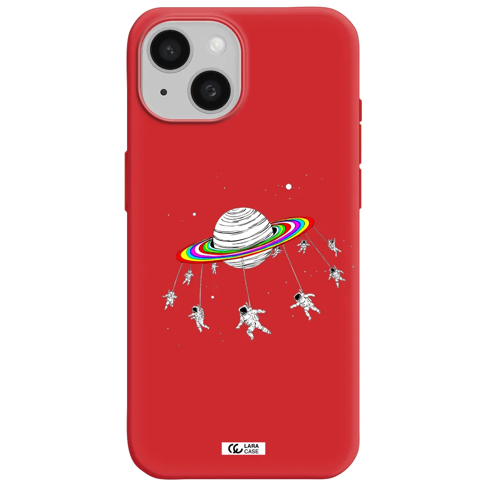Pluto Rainbow Apple Iphone 15 Silicone Imperial Red Case