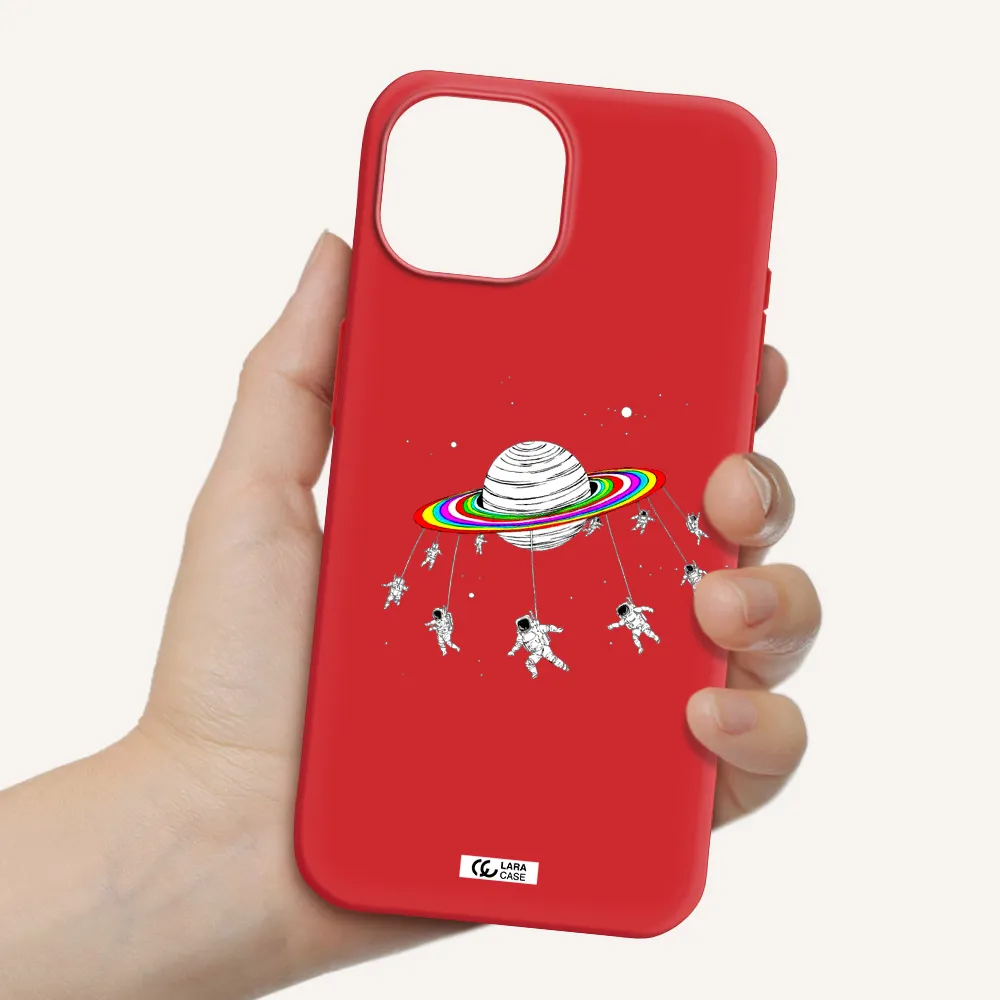 Pluto Rainbow Apple Iphone 15 Silicone Imperial Red Case