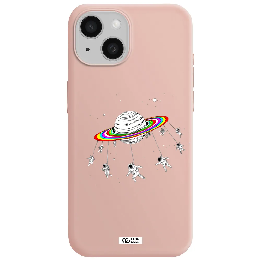 Pluto Rainbow Apple Iphone 15 Silicone Pastel Pink Case