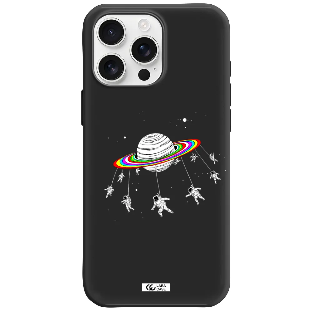 Pluto Rainbow Apple Iphone 16 Pro Max Silicone Black Case