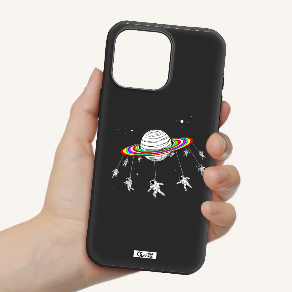Pluto Rainbow Apple Iphone 16 Pro Max Silicone Black Case