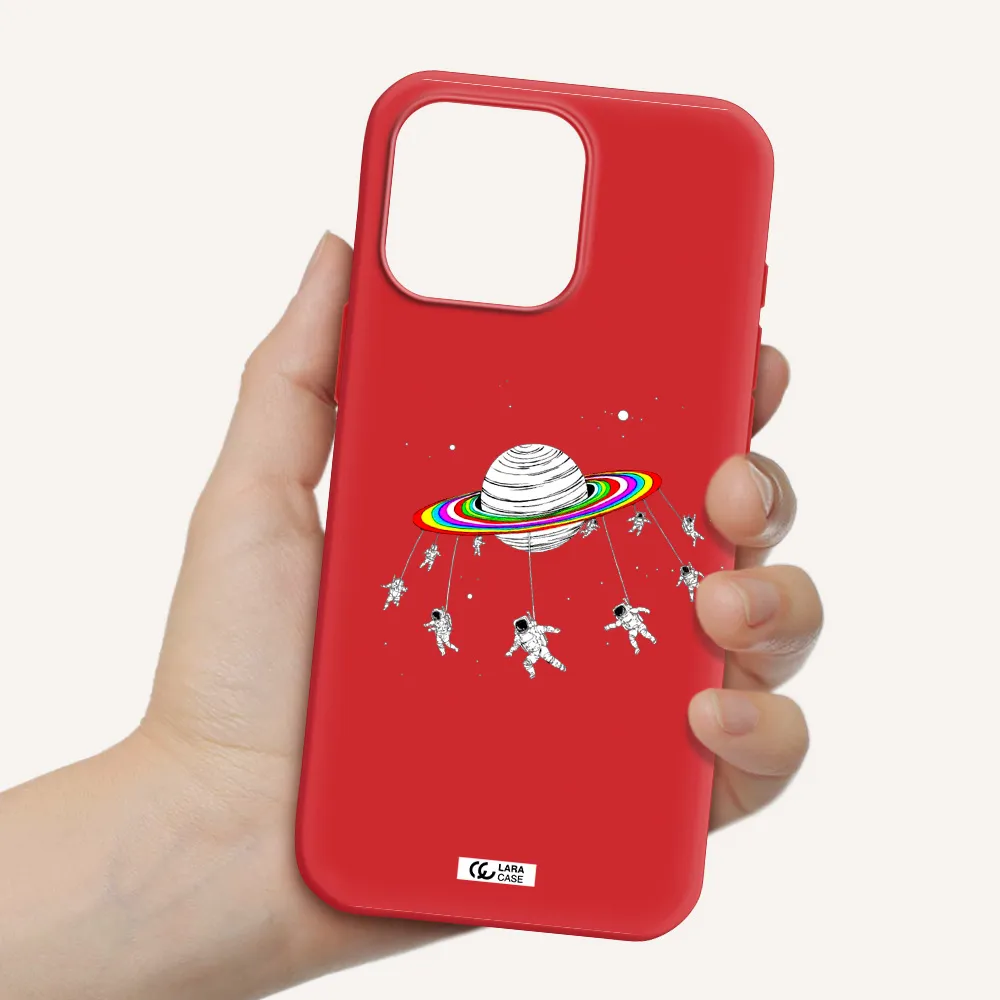 Pluto Rainbow Apple Iphone 16 Pro Max Silicone Imperial Red Case