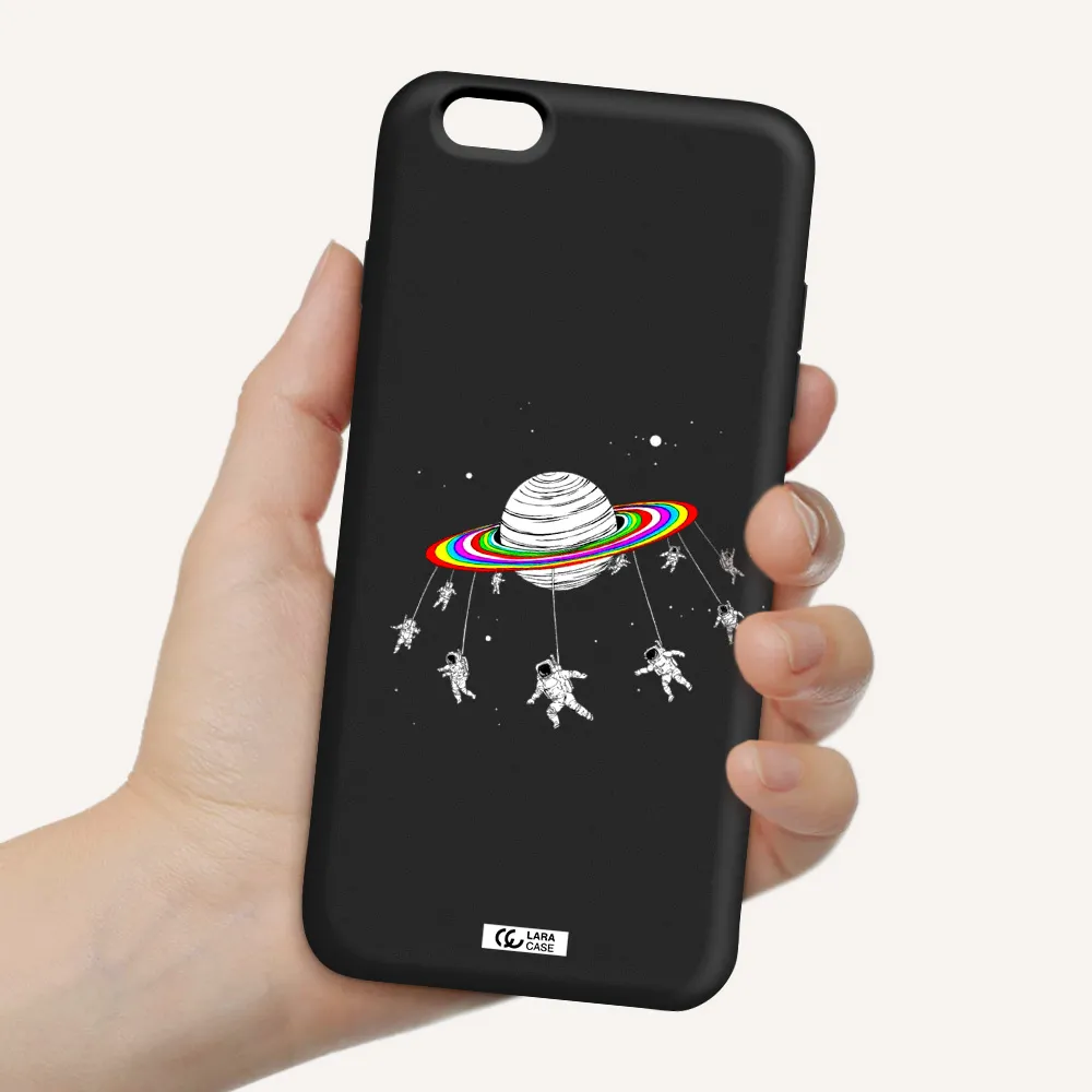 Pluto Rainbow Apple iPhone 6 plus Silicone black Case
