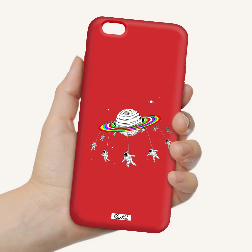 Pluto Rainbow Apple iPhone 6 plus Silicone Imperial Red Case