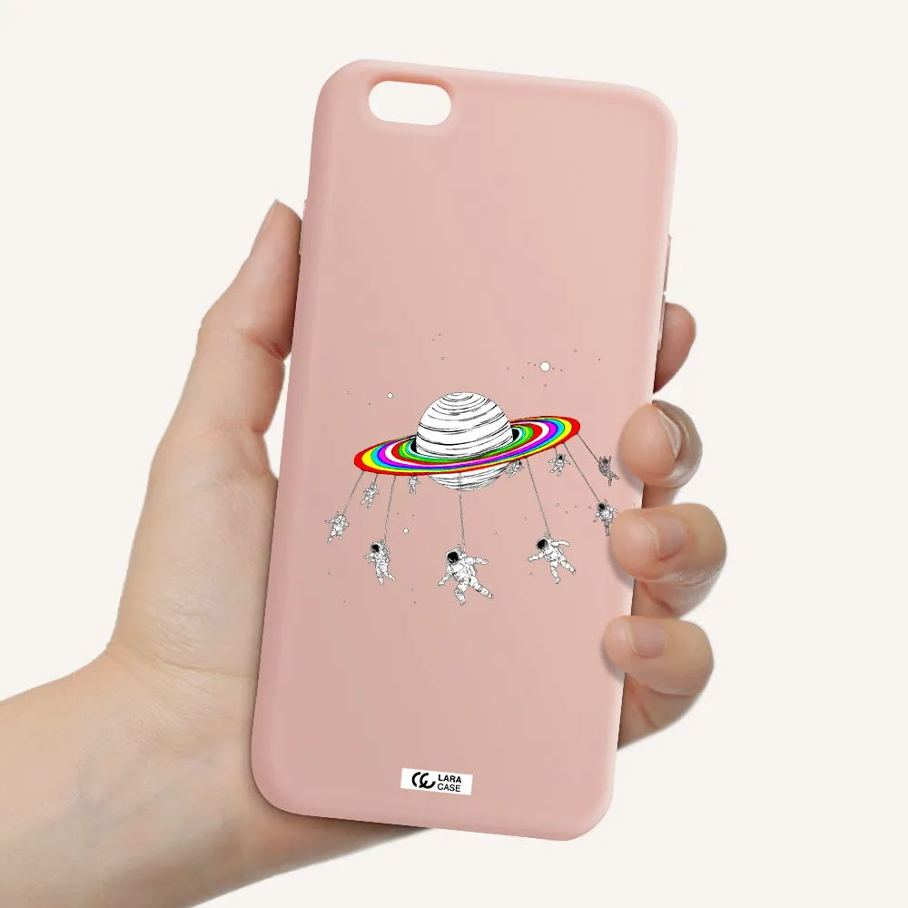 Pluto Rainbow Apple iPhone 6 plus Silicone pastel pink Case