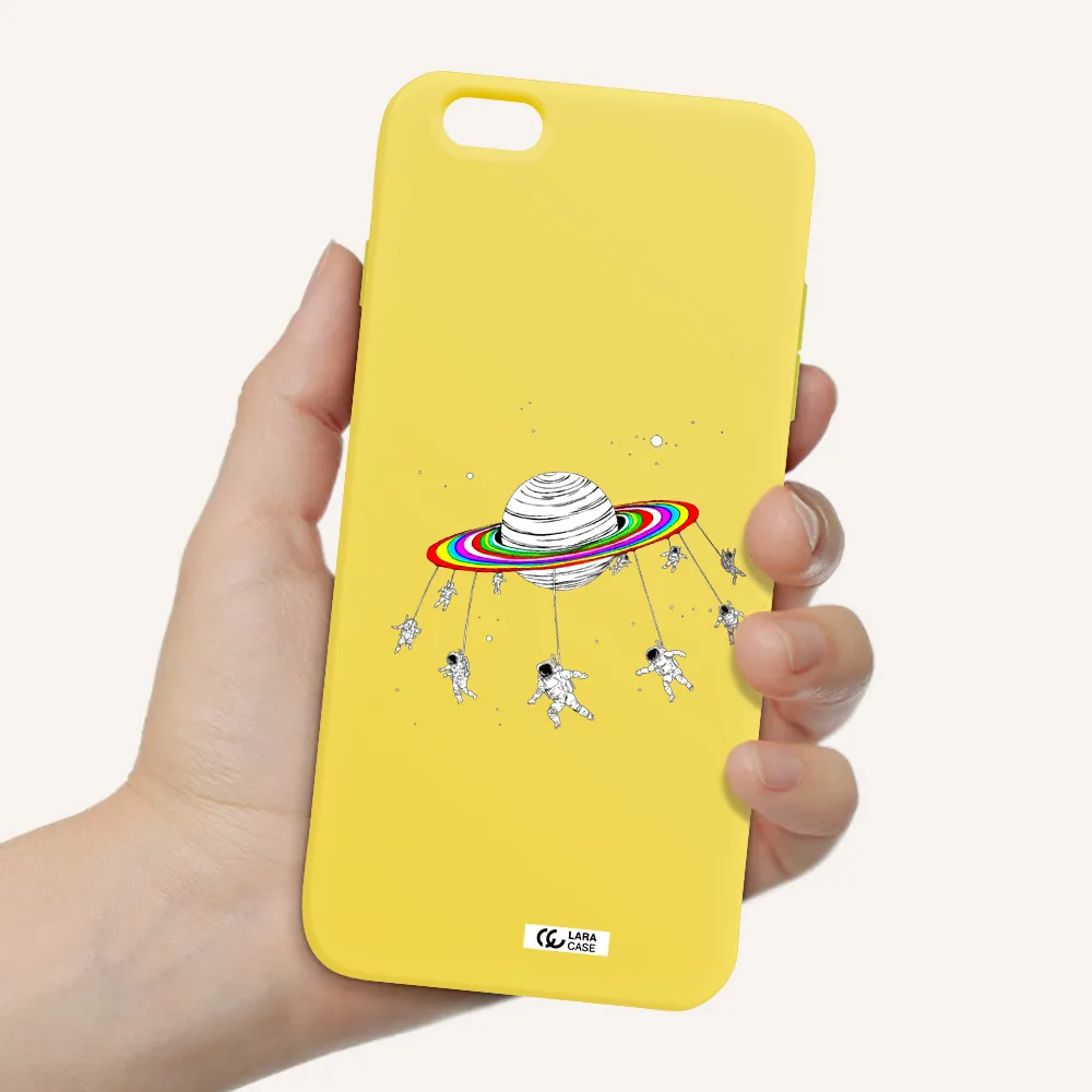 Pluto Rainbow Apple iPhone 6 s plus Silicone canary yellow Case