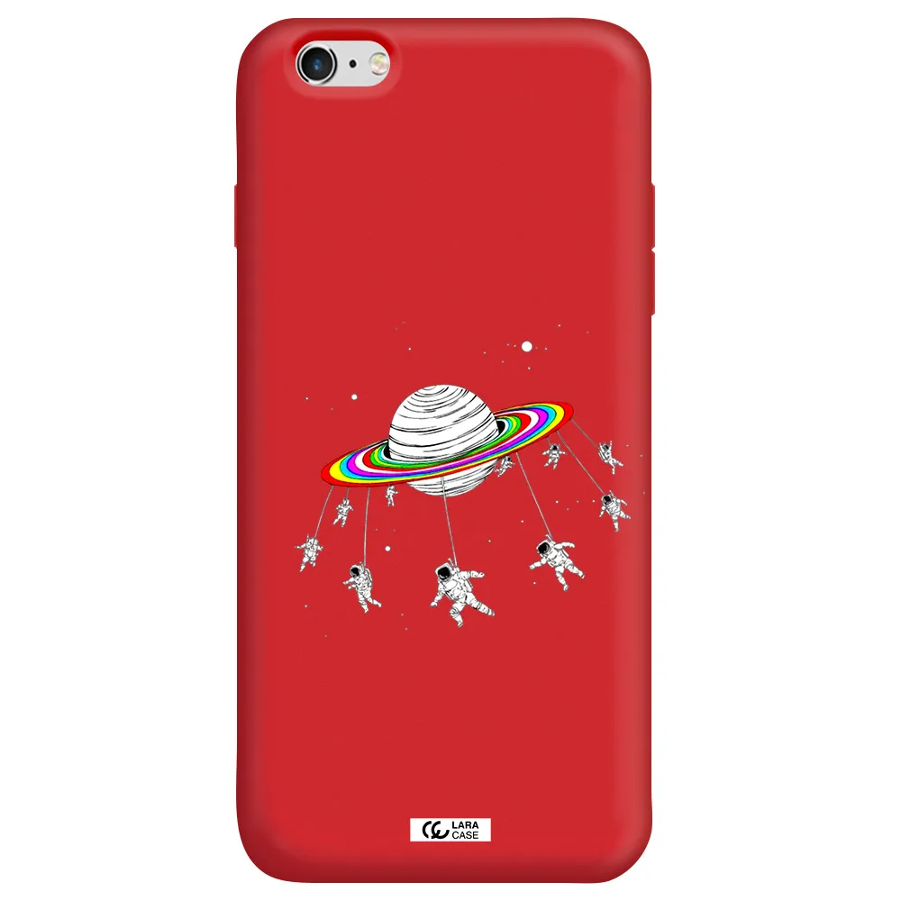 Pluto Rainbow Apple iPhone 6 s plus Silicone Imperial Red Case