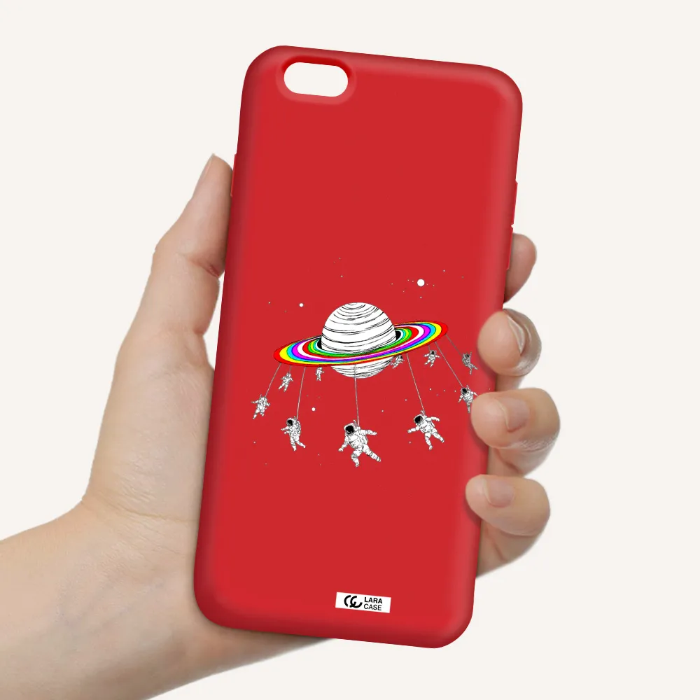 Pluto Rainbow Apple iPhone 6 s plus Silicone Imperial Red Case