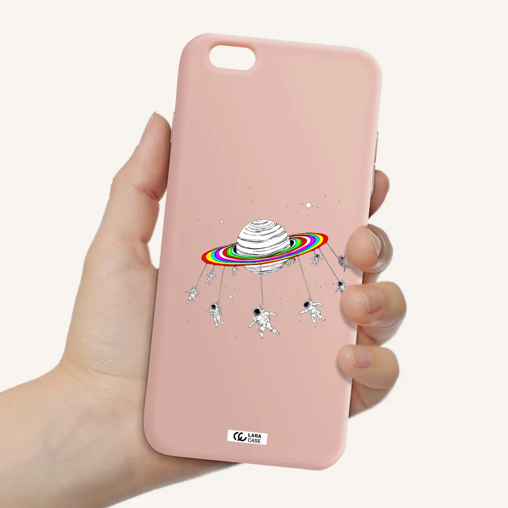 Pluto Rainbow Apple iPhone 6 s plus Silicone pastel pink Case