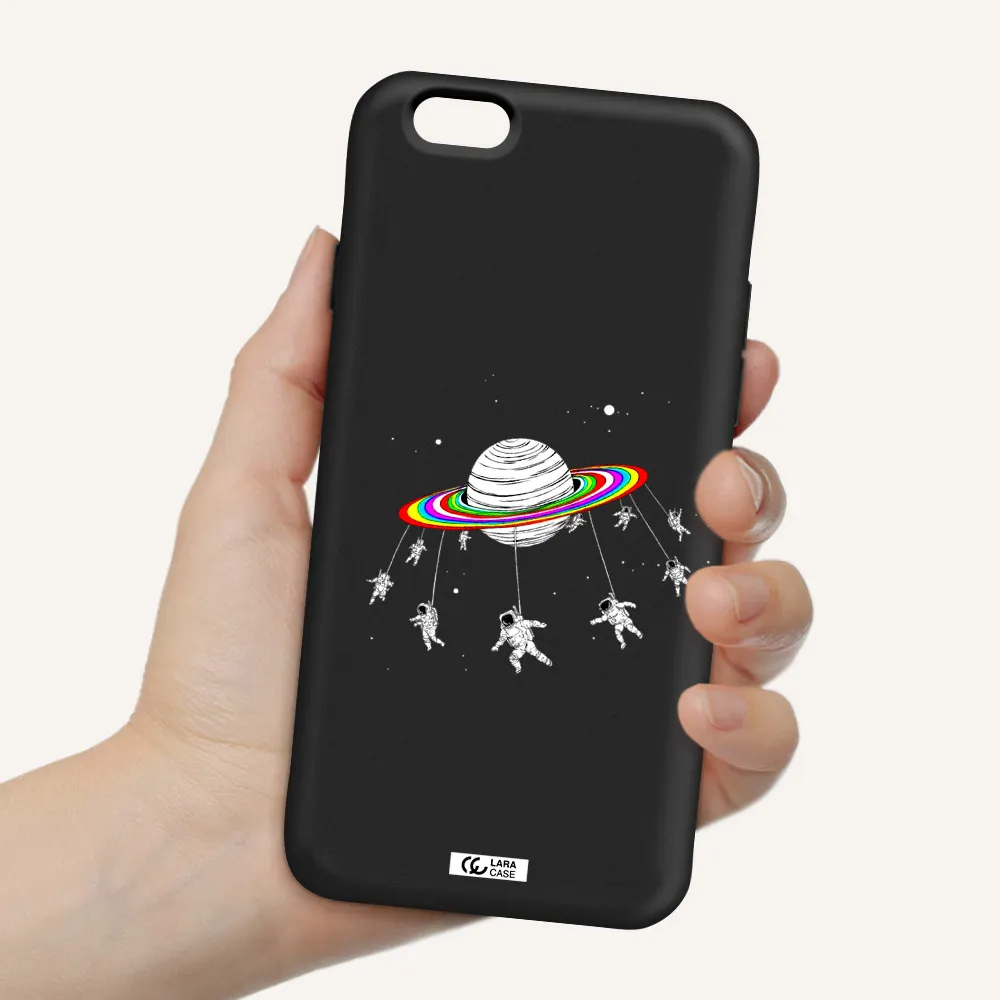 Pluto Rainbow Apple iPhone 6 Silicone black Case