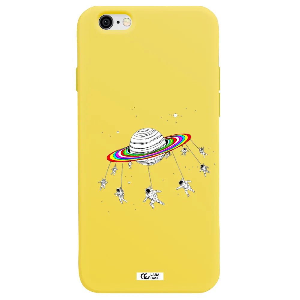 Pluto Rainbow Apple iPhone 6 Silicone canary yellow Case