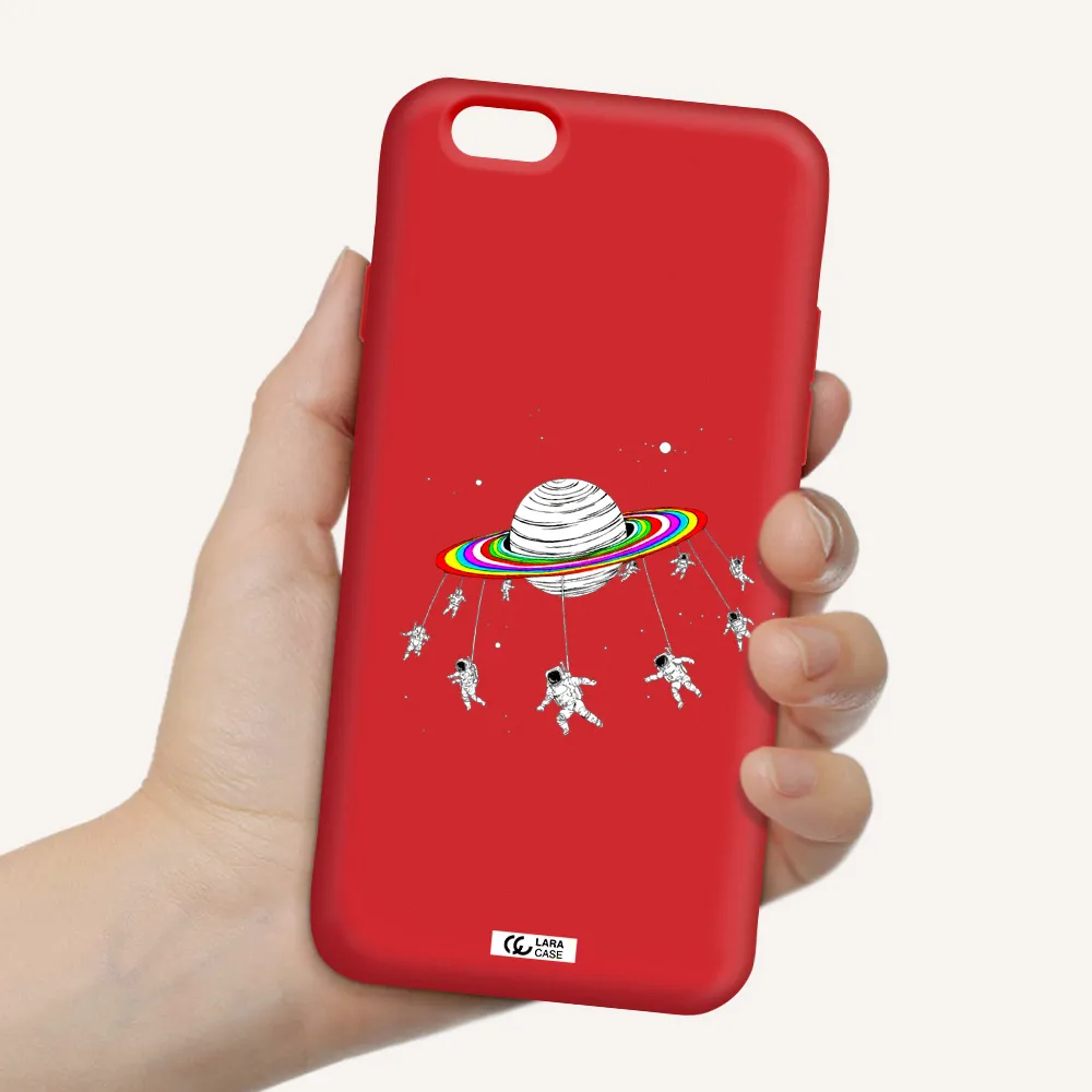 Pluto Rainbow Apple iPhone 6 Silicone Imperial Red Case