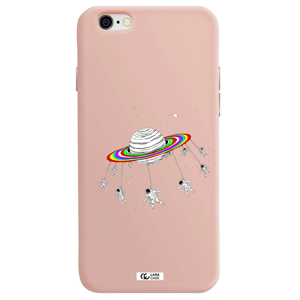 Pluto Rainbow Apple iPhone 6 Silicone pastel pink Case